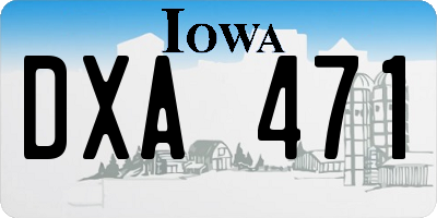 IA license plate DXA471