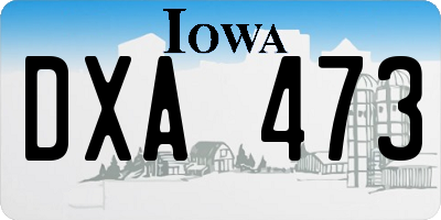 IA license plate DXA473