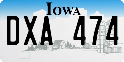 IA license plate DXA474