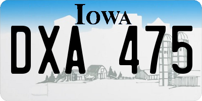 IA license plate DXA475