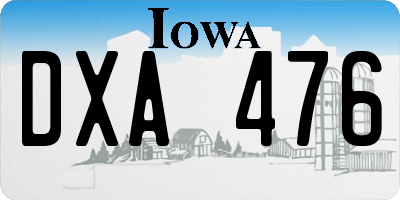 IA license plate DXA476