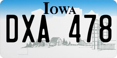 IA license plate DXA478
