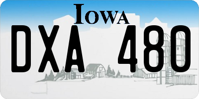 IA license plate DXA480