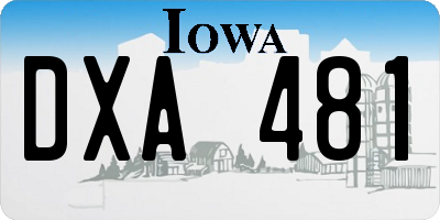 IA license plate DXA481