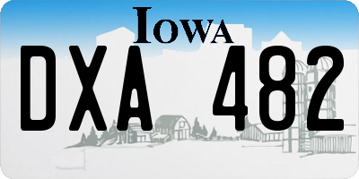 IA license plate DXA482