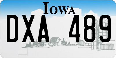 IA license plate DXA489