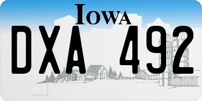 IA license plate DXA492