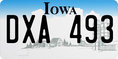 IA license plate DXA493