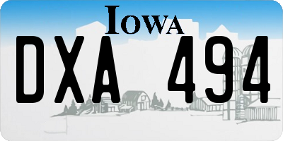 IA license plate DXA494