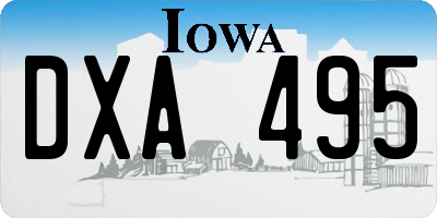 IA license plate DXA495