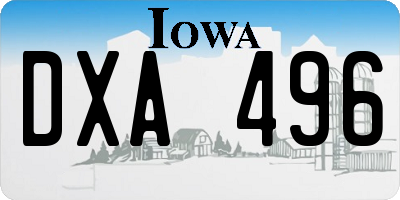 IA license plate DXA496