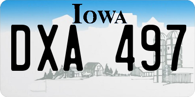 IA license plate DXA497