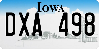 IA license plate DXA498