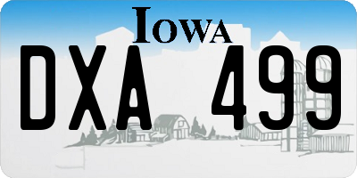 IA license plate DXA499