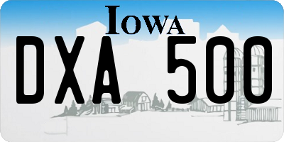 IA license plate DXA500