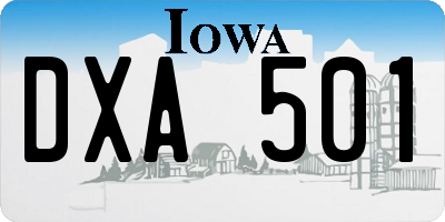 IA license plate DXA501