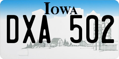 IA license plate DXA502