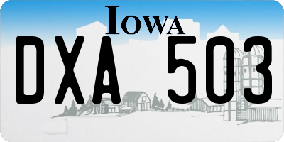 IA license plate DXA503