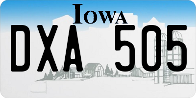 IA license plate DXA505