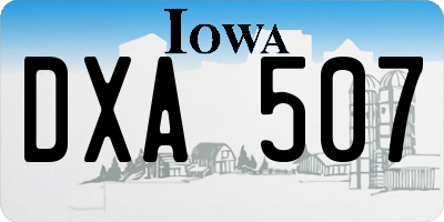 IA license plate DXA507