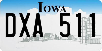 IA license plate DXA511