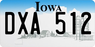IA license plate DXA512