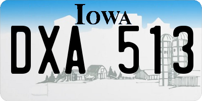 IA license plate DXA513