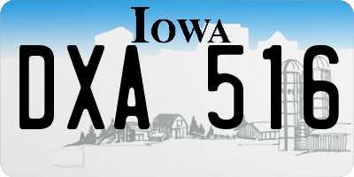 IA license plate DXA516