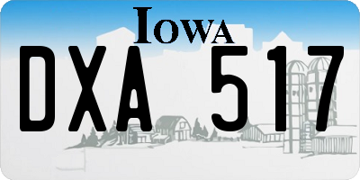 IA license plate DXA517