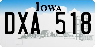 IA license plate DXA518