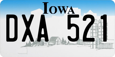 IA license plate DXA521