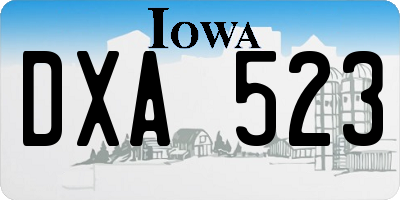 IA license plate DXA523