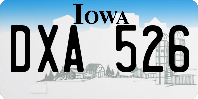 IA license plate DXA526