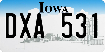 IA license plate DXA531