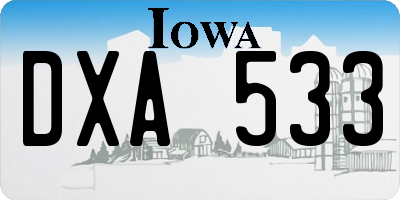 IA license plate DXA533