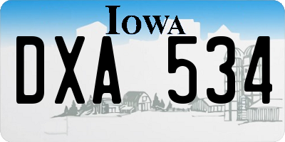 IA license plate DXA534