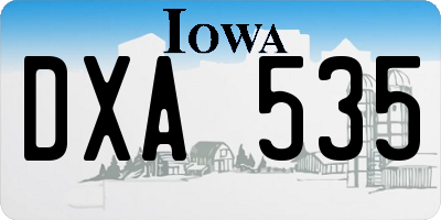 IA license plate DXA535