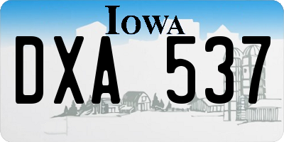 IA license plate DXA537