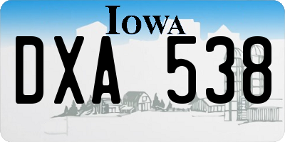 IA license plate DXA538
