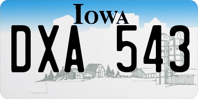 IA license plate DXA543