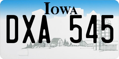 IA license plate DXA545