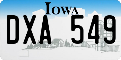 IA license plate DXA549