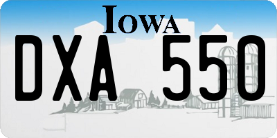 IA license plate DXA550