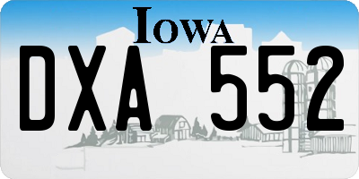 IA license plate DXA552
