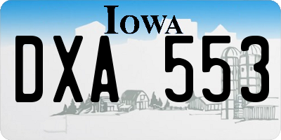 IA license plate DXA553