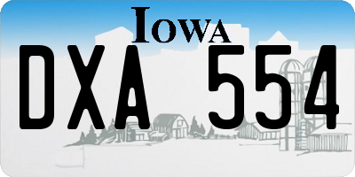 IA license plate DXA554