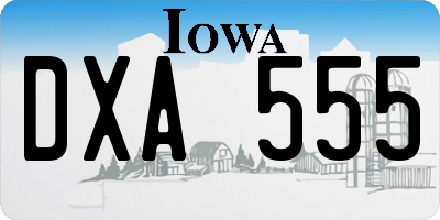 IA license plate DXA555