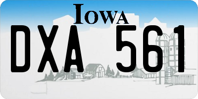 IA license plate DXA561