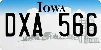 IA license plate DXA566