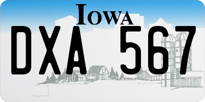 IA license plate DXA567